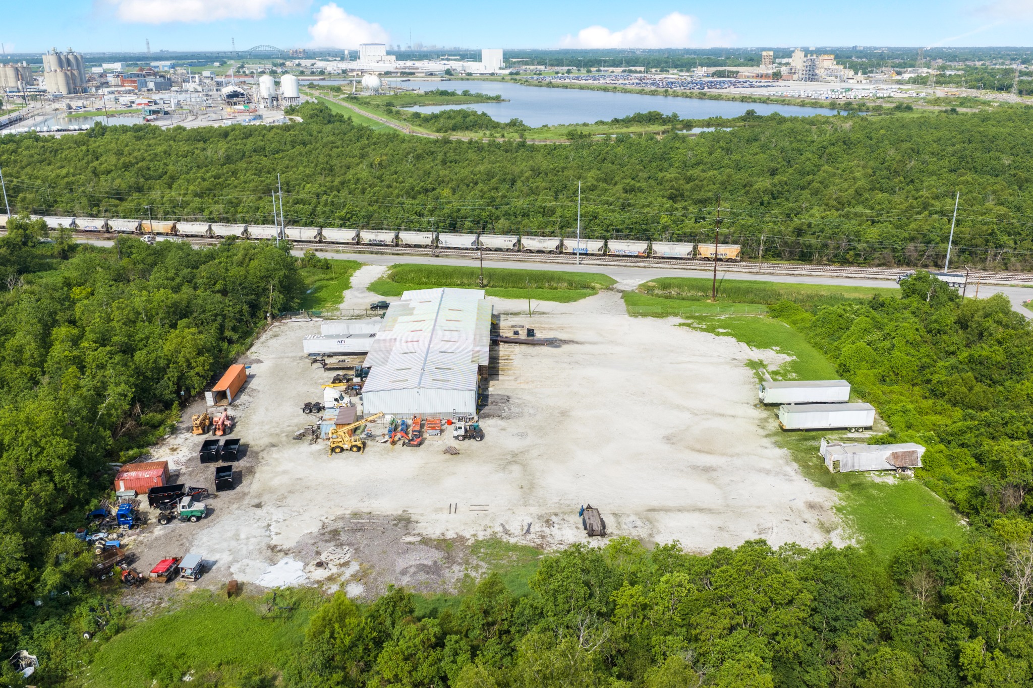 Industrial property aerial view